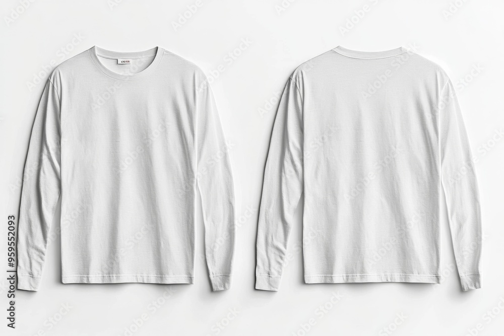 White Long Sleeve Tshirt Mockup Isolated created with Generative AI