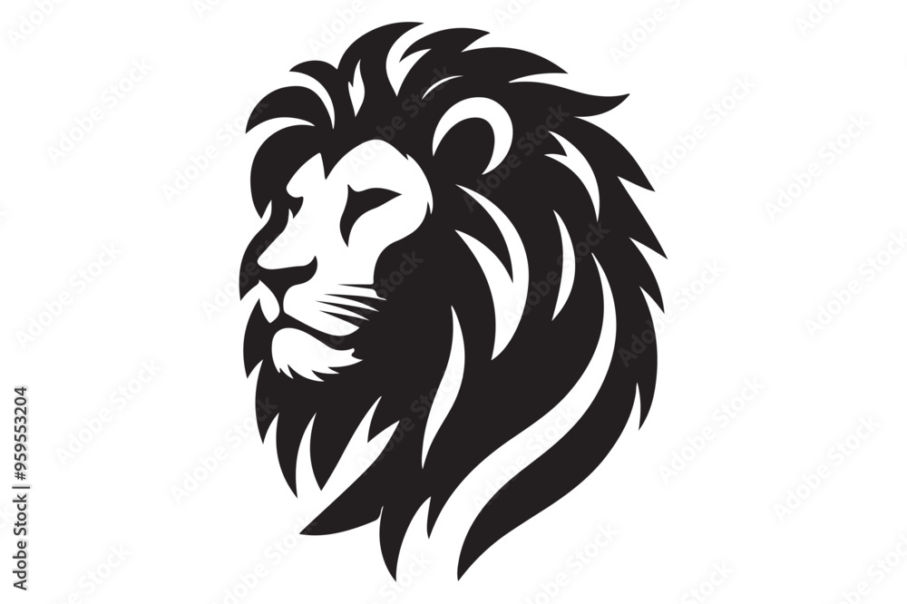 Lion Silhouette Icon Symbol of Power and Bravery Lion Silhouette Icon Symbol of Power and Bravery