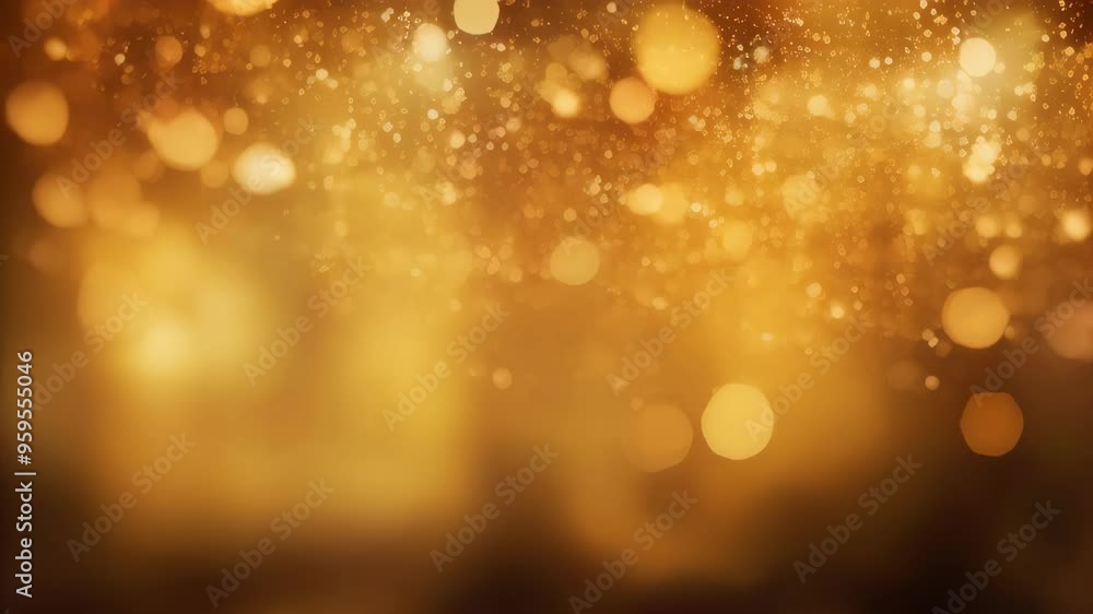 A vibrant display of golden particles shimmering in a festive atmosphere during a night celebration A vibrant display of golden particles shimmering in a festive atmosphere during a night celebration
