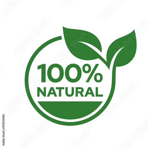 100% Natural Product Label Circle Vector Logo. Healthy Food Badge. Set of eco friendly icons. Ecologic food stamps.	