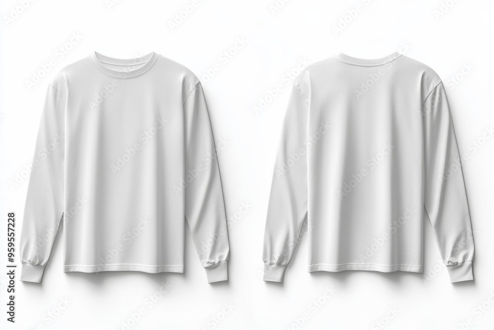 White Long Sleeve Tshirt Mockup Isolated created with Generative AI White Long Sleeve Tshirt Mockup Isolated created with Generative AI