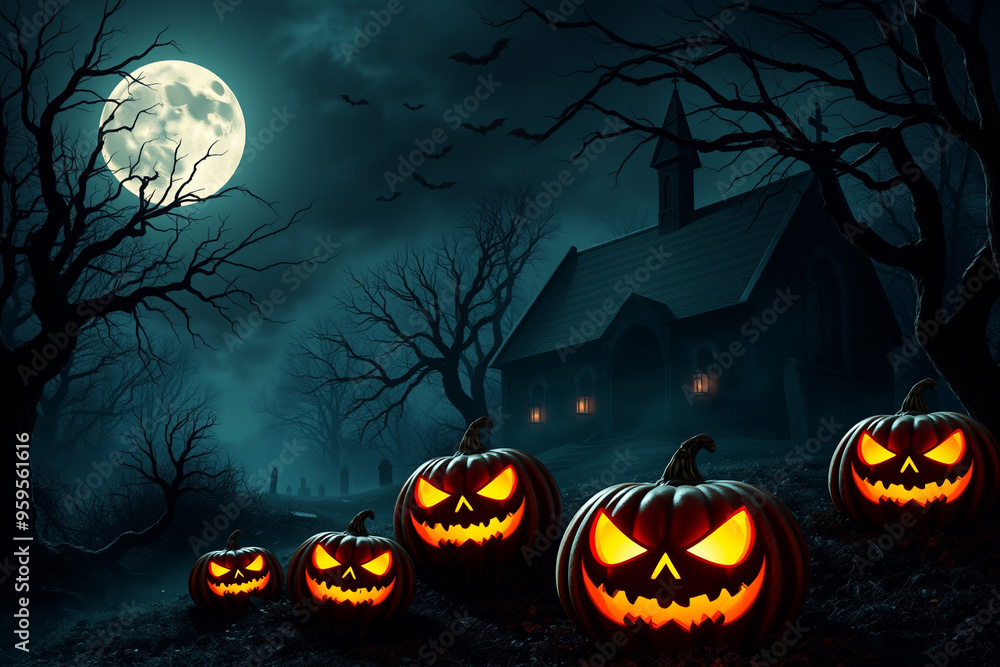 halloween background with pumpkin.generative AI halloween background with pumpkin.generative AI