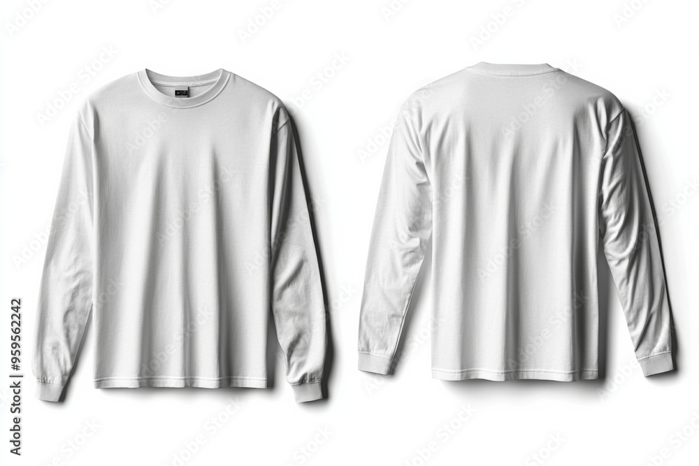 White Long Sleeve Tshirt Mockup Isolated created with Generative AI White Long Sleeve Tshirt Mockup Isolated created with Generative AI