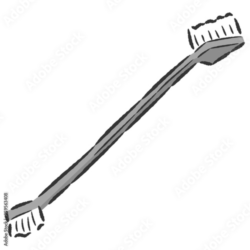 犬用の歯ブラシの手描きイラスト