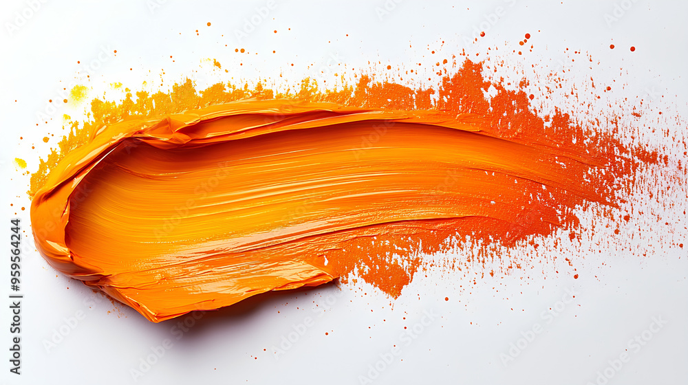 orange ink brush stroke, orange brush isolated on white background orange ink brush stroke, orange brush isolated on white background
