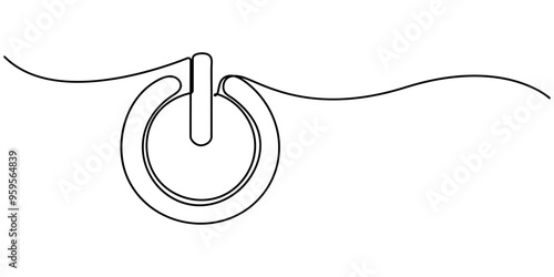 On-Off button one continuous line drawing, Green Environment Line Icon, Power icon Drawing, On and off switch buttons, Power Button Webpage User Interface Icon In Thin Line Style