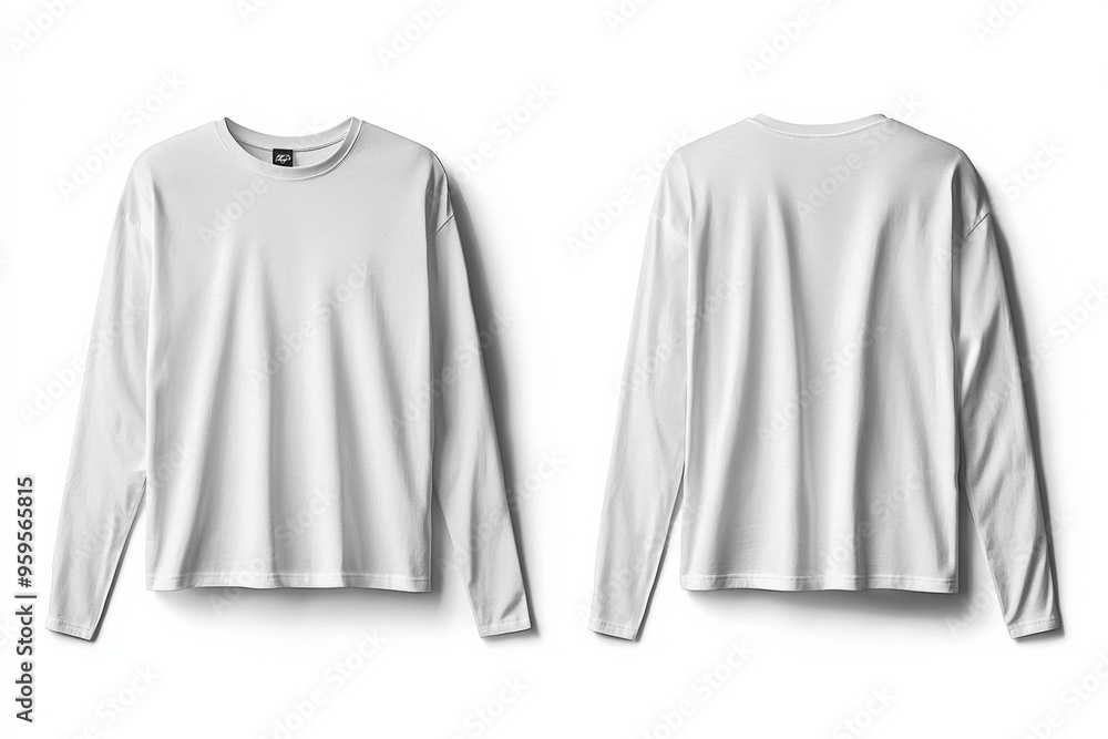 White Long Sleeve Tshirt Mockup Isolated created with Generative AI White Long Sleeve Tshirt Mockup Isolated created with Generative AI