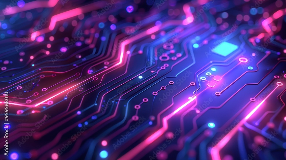 Abstract Neon Circuit Board Abstract Neon Circuit Board