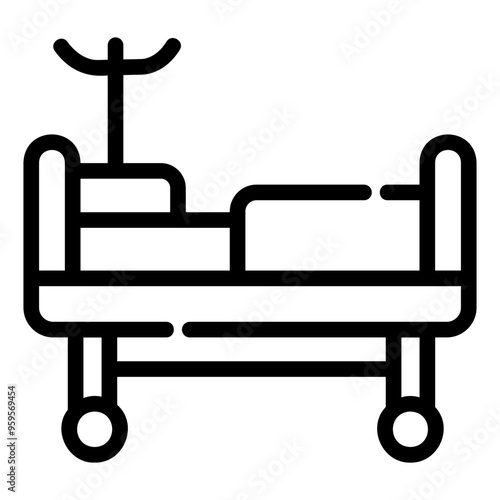 hospital bed Line Icon