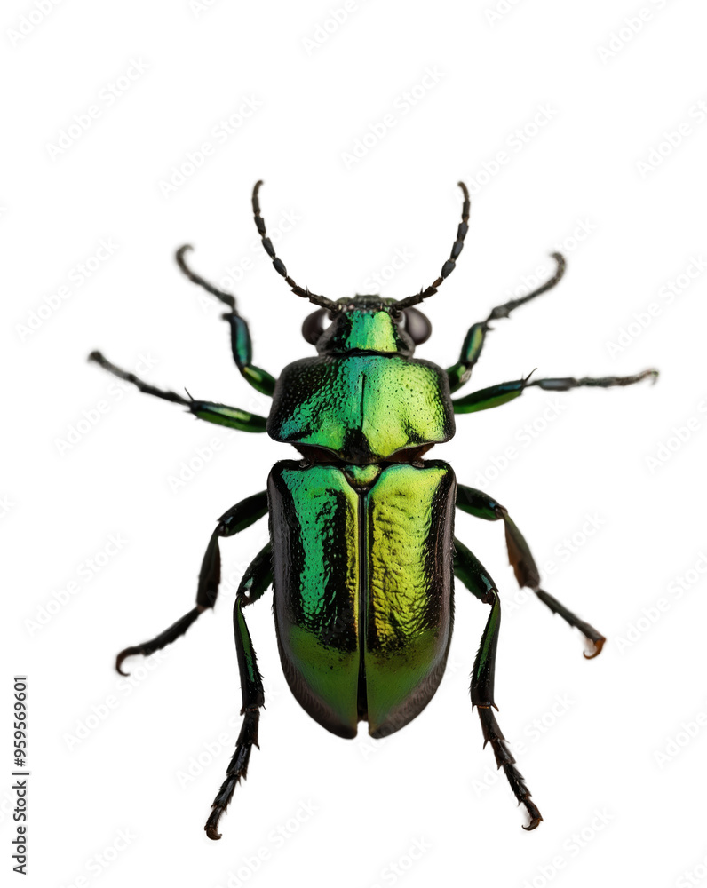 Fototapeta premium Iridescent Green Beetle with Glossy Exoskeleton