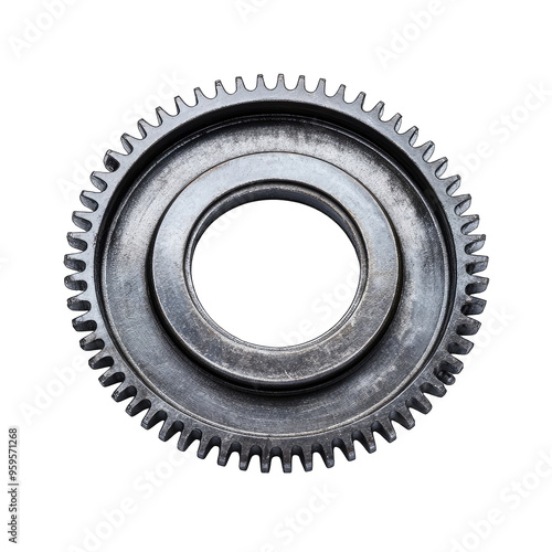 A close up of a gear with transparent background