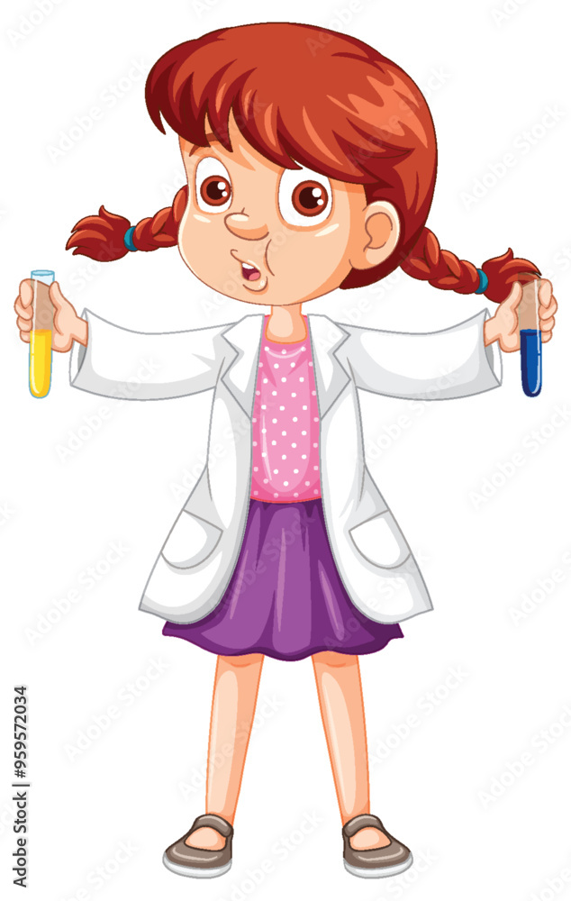 Young Scientist with Test Tubes Young Scientist with Test Tubes