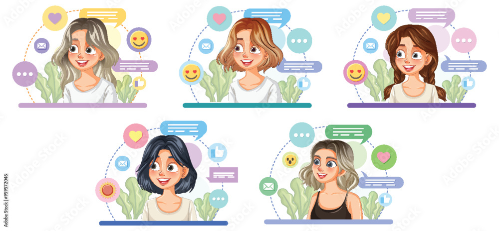 Fototapeta premium Social Media User Avatars