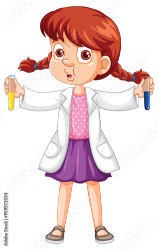 Young Scientist with Test Tubes