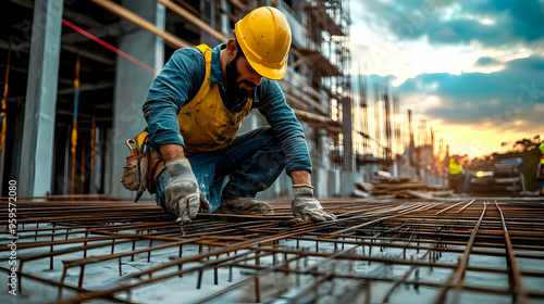 A construction worker prepa...