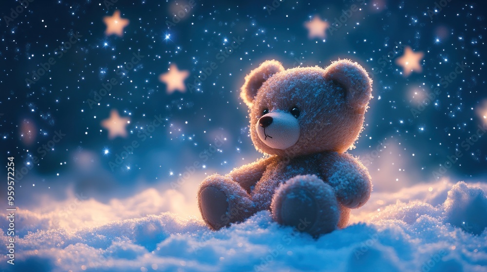 Teddy Bear Under a Starry Night Teddy Bear Under a Starry Night