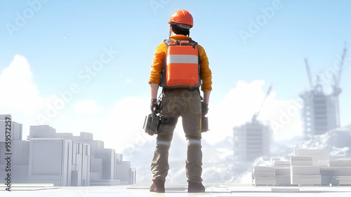 A construction worker surve...