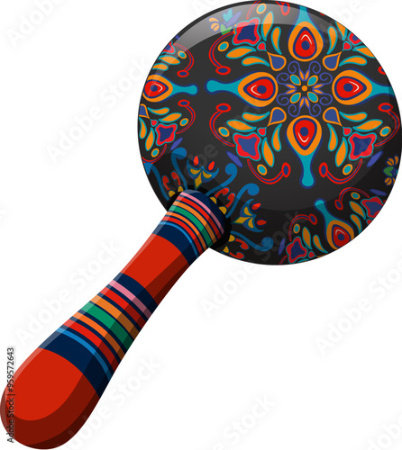 Colorful Mexican Maraca Illustration