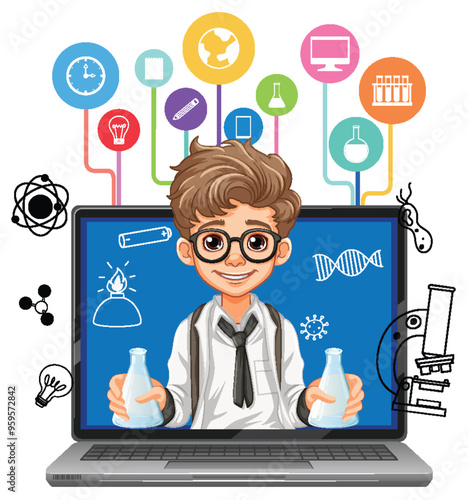 Young Scientist with Lab Equipment