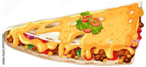 Cheesy Mexican Quesadilla Slice