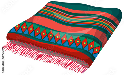 Colorful Mexican Blanket Illustration