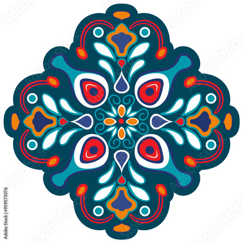 Colorful Mexican Folk Art Design