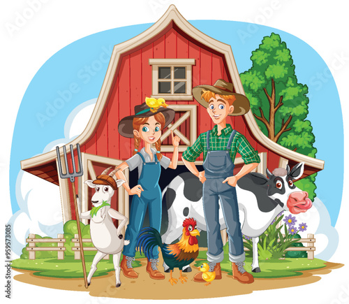 Happy Farmers on the Farm