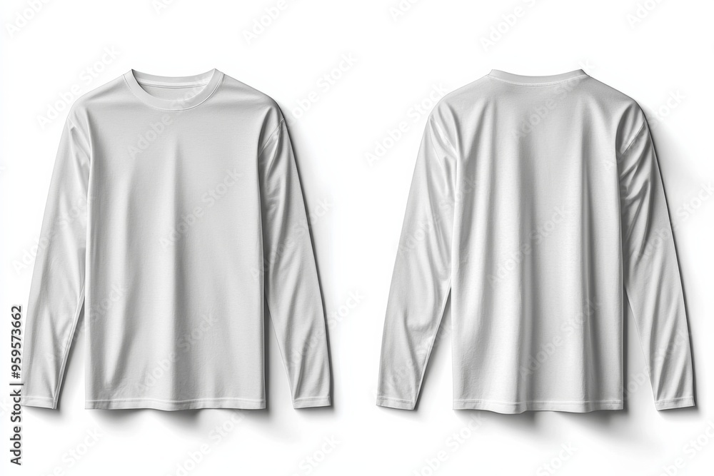 White Long Sleeve Tshirt Mockup Isolated created with Generative AI White Long Sleeve Tshirt Mockup Isolated created with Generative AI