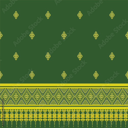 damask vector damask Seamless pattern ornament for wallpaper, textile, wrapping.illustration, green, yellow,Simple and elegant, background