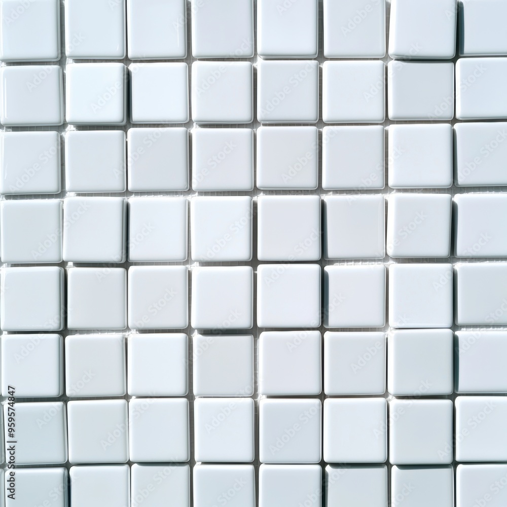 A white tile floor with a few white tiles missing A white tile floor with a few white tiles missing