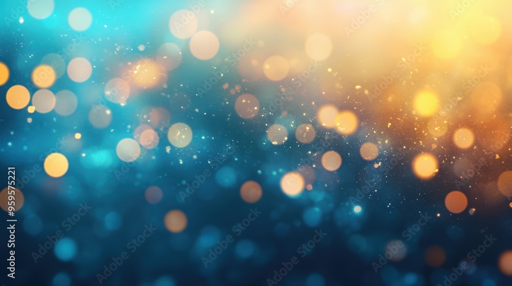 Soft bokeh lights blend harmoniously with a rich blue backdrop, evoking a serene and enchanting ambiance Soft bokeh lights blend harmoniously with a rich blue backdrop, evoking a serene and enchanting ambiance
