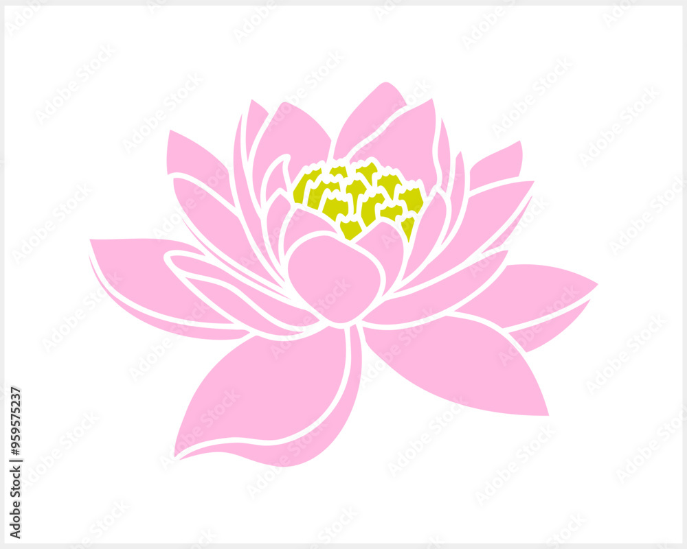 Lotus flower doodle icon isolated. Vector illustration Lotus flower doodle icon isolated. Vector illustration
