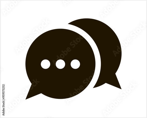 Doodle chat clipart. Stencil speech symbol. Vector illustration