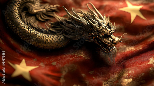 A dragon entwined on a weat...