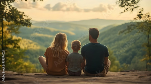 A family enjoying a serene ...