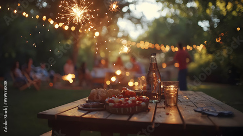 A festive outdoor gathering...