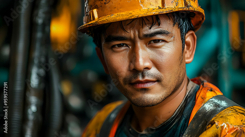A focused worker in an indu...