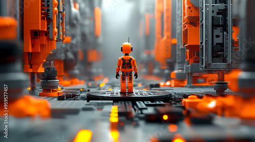 A futuristic scene featurin...
