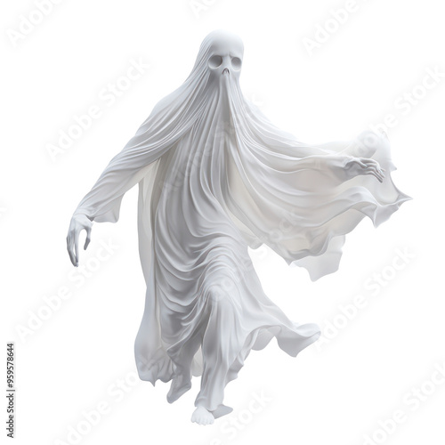 Poltergeist object isolated on transparent png.