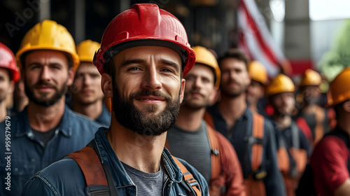 A group of smiling construc...