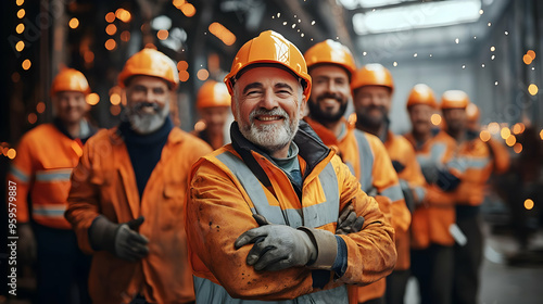 A group of smiling workers ...