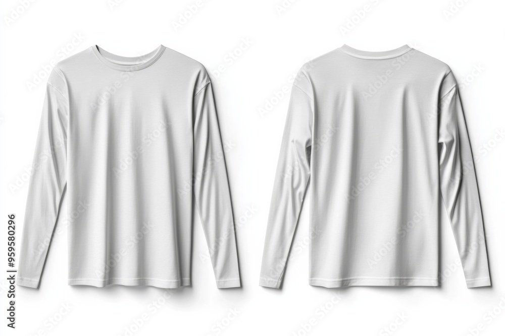 White Long Sleeve Tshirt Mockup Isolated created with Generative AI White Long Sleeve Tshirt Mockup Isolated created with Generative AI