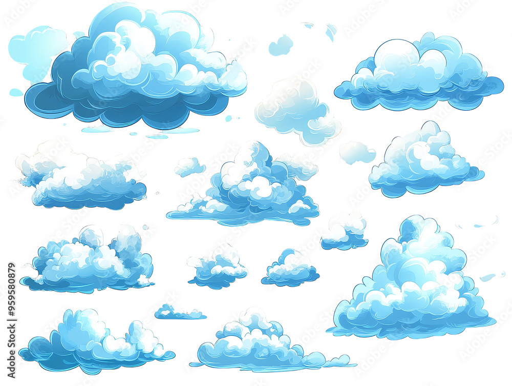 Cartoon Clouds Digital Art Abstract Background Cartoon Clouds Digital Art Abstract Background