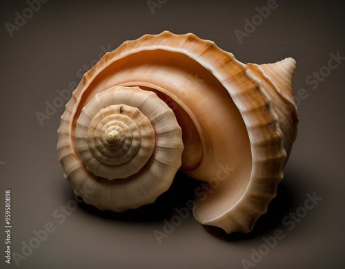 seashell, shell on black background, shell isolated on black