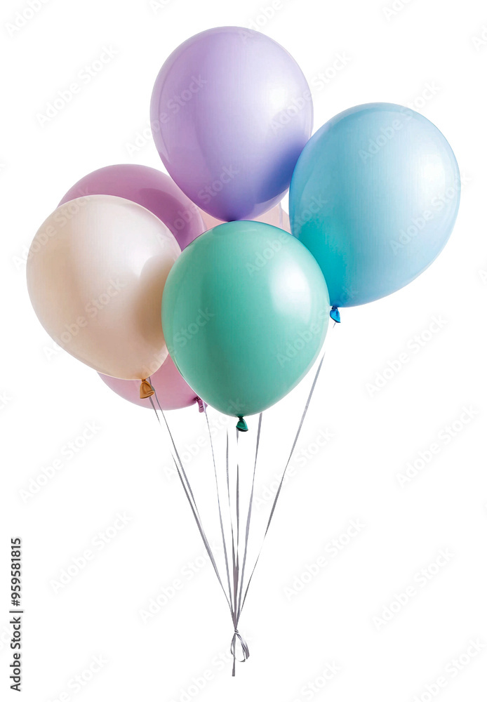Balloons floating in celebration, cut out - stock png. Balloons floating in celebration, cut out - stock png.