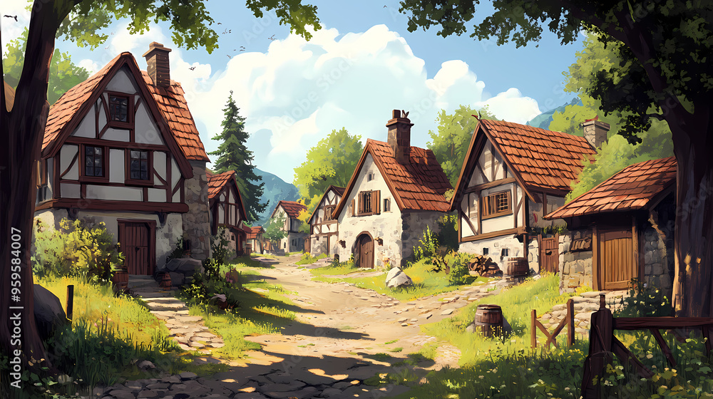An illustration of the small medieval fantasy village. medieval fantasy. village. illustration. Medieval Village. Illustration An illustration of the small medieval fantasy village. medieval fantasy. village. illustration. Medieval Village. Illustration