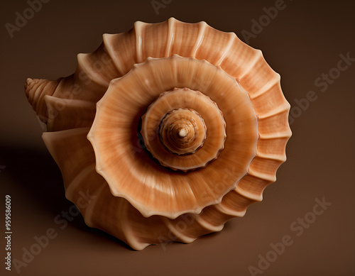 shell, shell on a black background, spiral shell isolated on white