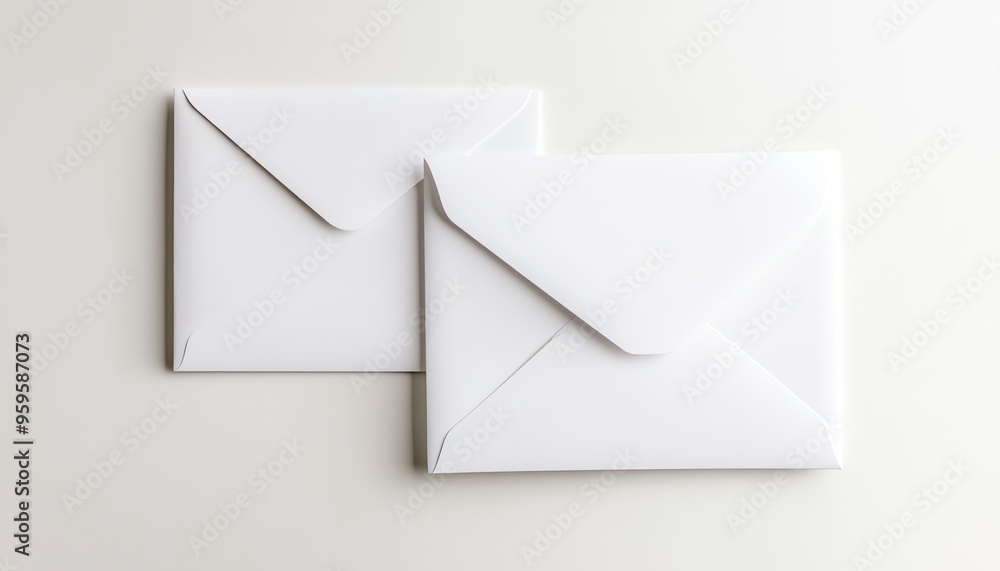 Two White Envelopes on a White Surface Two White Envelopes on a White Surface