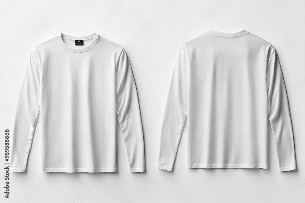 White Long Sleeve Tshirt Mockup Isolated created with Generative AI White Long Sleeve Tshirt Mockup Isolated created with Generative AI