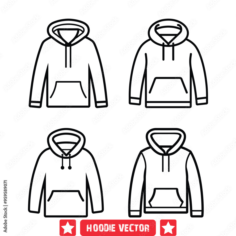 Stylish Streetwear Silhouettes Hoodie Collection for Apparel Designers Stylish Streetwear Silhouettes Hoodie Collection for Apparel Designers